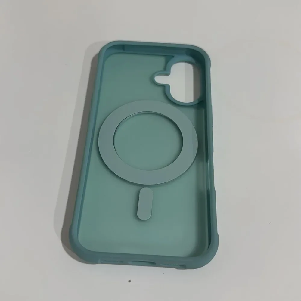 Aqua Phone Case For IPhone 16 with Magnetic Ring Holder NWOT